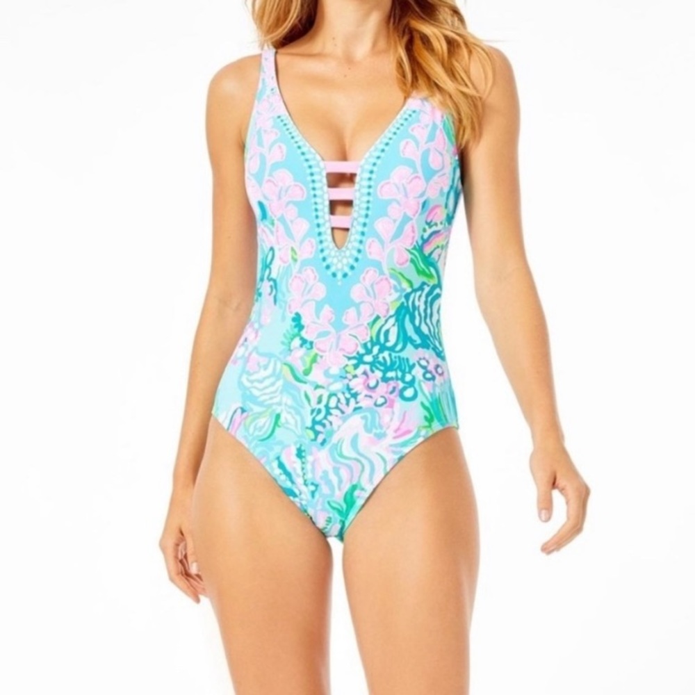 ISO JASPEN BLUE IBIZA AQUA LA VISTA  Lilly Pulitzer One-Piece Swimsuit💓💓💓💓💓